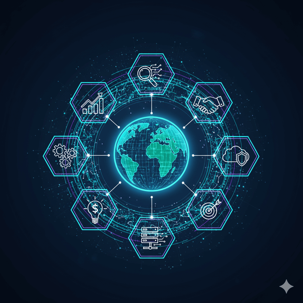 Business team analyzing website growth charts on a laptop